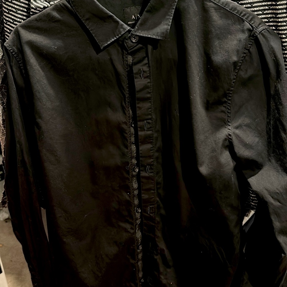 Armani exchange shirt black cool design 8 out of 10 condition
